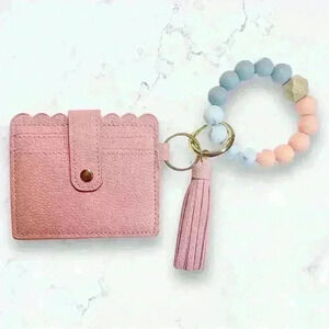 Wristlet Card Wallet Bracelet in Pink